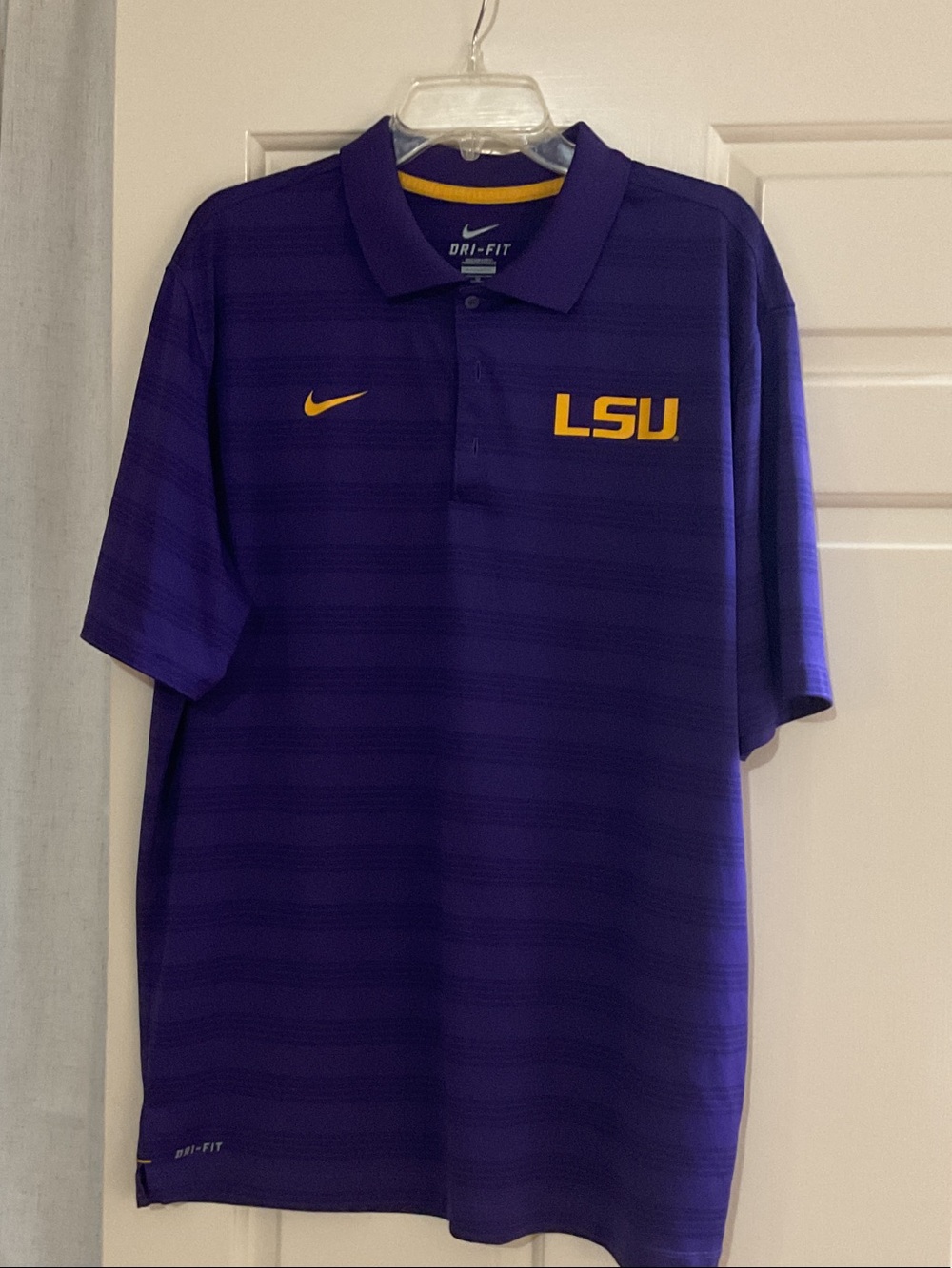 Nike Purple and Gold LSU Dri-FIT Polo